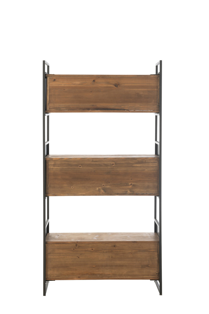 Shelf Rustik Recycled Wood/Metal Black/Natural Small - Majorr