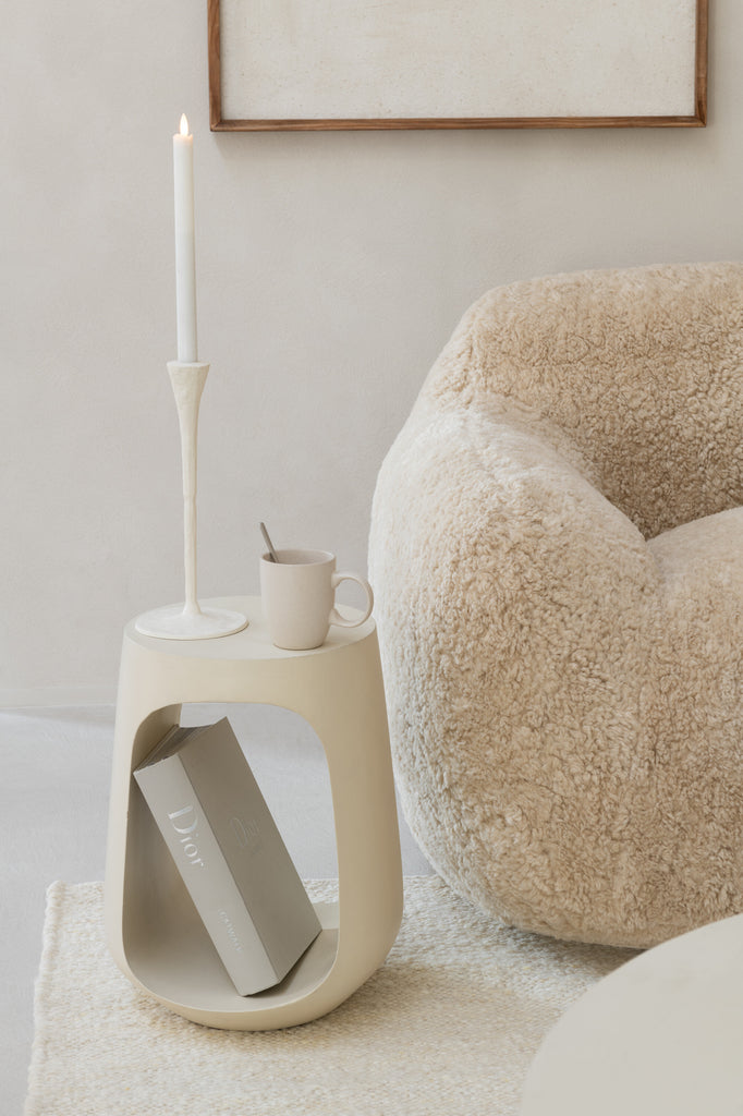 Side Table Pod Mango Wood Beige - Majorr