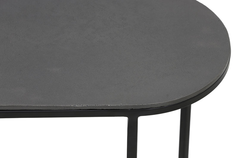 Side table S/2 max 53x26x53 cm BOCOV antique lead-black - Majorr