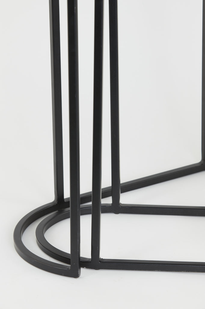 Side table S/2 max 53x26x53 cm BOCOV antique lead-black - Majorr