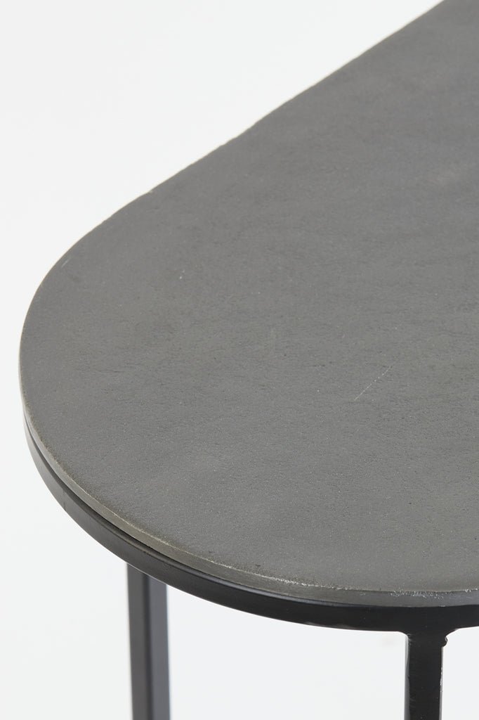 Side table S/2 max 53x26x53 cm BOCOV antique lead-black - Majorr
