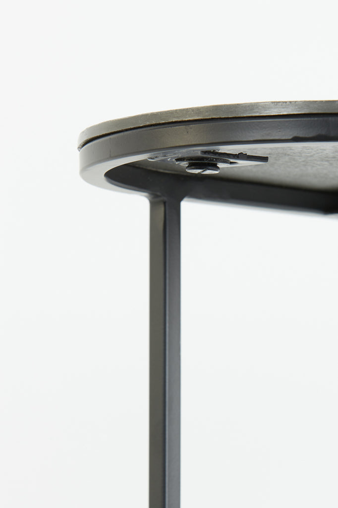 Side table S/2 max 53x26x53 cm BOCOV antique lead-black - Majorr