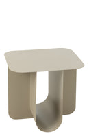 Side Table Square Metal Beige - Majorr