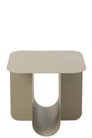Side Table Square Metal Beige - Majorr