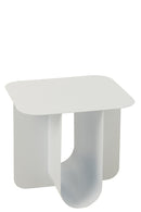 Side Table Square Metal White - Majorr