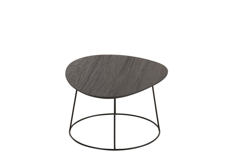 Sidetable Oval Wood/Metal D Br L - Majorr