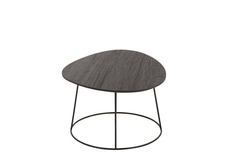 Sidetable Oval Wood/Metal D Br L - Majorr