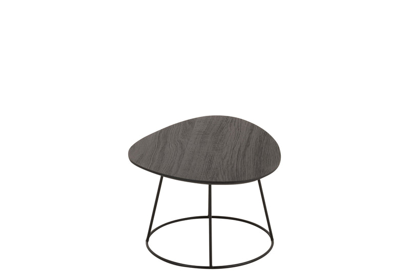 Sidetable Oval Wood/Metal D Br S - Majorr