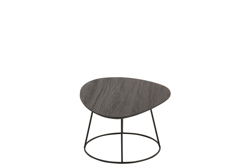 Sidetable Oval Wood/Metal D Br S - Majorr