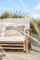 Sofa 2 People Bamboo+Textile Natural/White - Majorr
