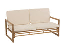 Sofa 2 People Bamboo+Textile Natural/White - Majorr