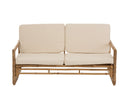 Sofa 2 People Bamboo+Textile Natural/White - Majorr