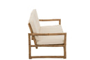 Sofa 2 People Bamboo+Textile Natural/White - Majorr