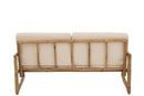 Sofa 2 People Bamboo+Textile Natural/White - Majorr