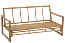 Sofa 2 People Bamboo+Textile Natural/White - Majorr