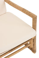 Sofa 2 People Bamboo+Textile Natural/White - Majorr