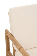 Sofa 2 People Bamboo+Textile Natural/White - Majorr