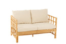 Sofa Elise+Cushion 2 Person Rattan/Textile Natural/White - Majorr
