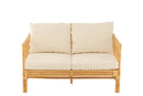 Sofa Elise+Cushion 2 Person Rattan/Textile Natural/White - Majorr