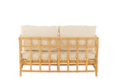 Sofa Elise+Cushion 2 Person Rattan/Textile Natural/White - Majorr