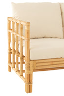 Sofa Elise+Cushion 2 Person Rattan/Textile Natural/White - Majorr