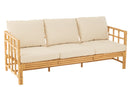 Sofa Elise+Cushion 3 Person Rattan/Textile Natural/White - Majorr