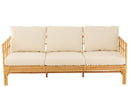 Sofa Elise+Cushion 3 Person Rattan/Textile Natural/White - Majorr