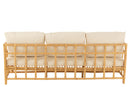 Sofa Elise+Cushion 3 Person Rattan/Textile Natural/White - Majorr