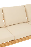 Sofa Elise+Cushion 3 Person Rattan/Textile Natural/White - Majorr