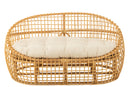 Sofa Lise+Cushion 2 Person Rattan/Textile Natural/White - Majorr