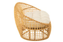 Sofa Lise+Cushion 2 Person Rattan/Textile Natural/White - Majorr