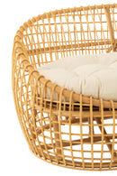 Sofa Lise+Cushion 2 Person Rattan/Textile Natural/White - Majorr