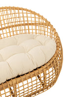 Sofa Lise+Cushion 2 Person Rattan/Textile Natural/White - Majorr