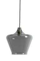 Hanging lamp 30x30 cm SOLLY antique bronze+smoked glass - Majorr