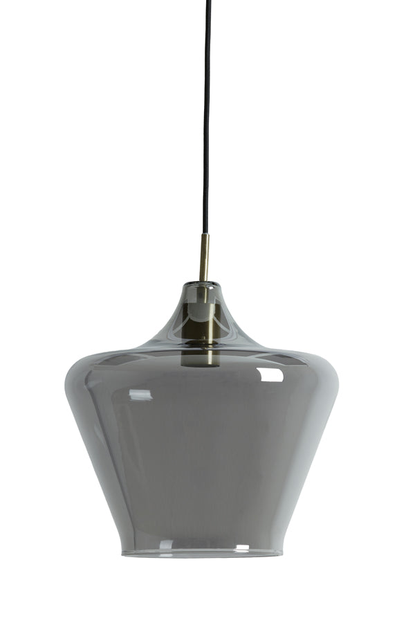 Hanging lamp 30x30 cm SOLLY antique bronze+smoked glass - Majorr