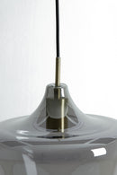 Hanging lamp 30x30 cm SOLLY antique bronze+smoked glass - Majorr