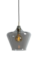Hanging lamp 30x30 cm SOLLY antique bronze+smoked glass - Majorr