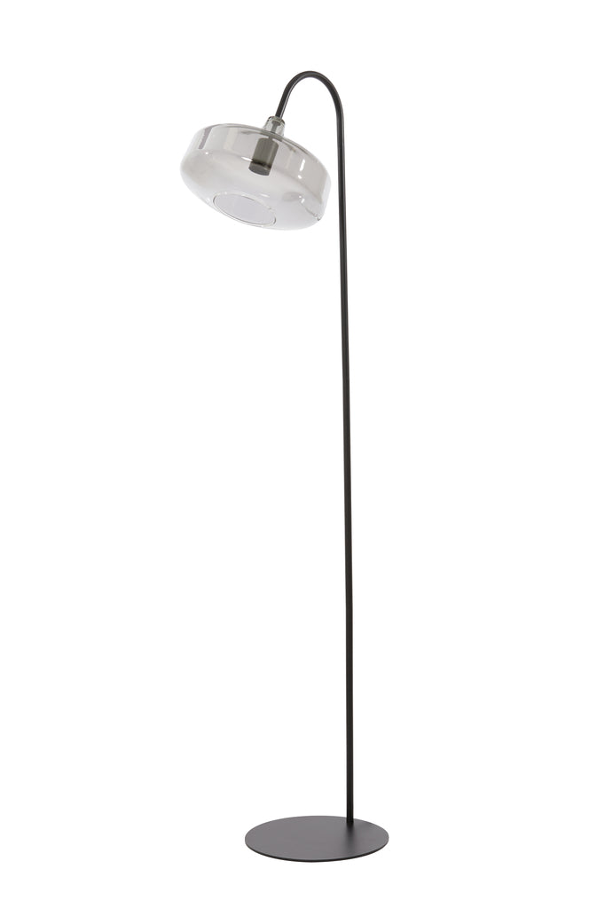 Floor lamp 45x29,5x160 cm SOLNA matt black+smoked glass - Majorr
