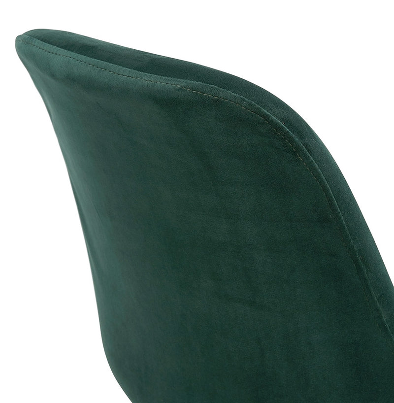 Halfhoge barkruk 'SPARK MINI' van groen velours met zwarte metalen poten - Majorr