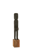 STATUE BORO RECYLCED WOOD BLACK/NATURAL - Majorr