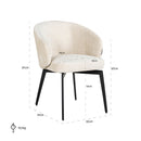 Stoel Amphara white chenille fire retardant (FR-Bergen 900 white chenille) - Majorr