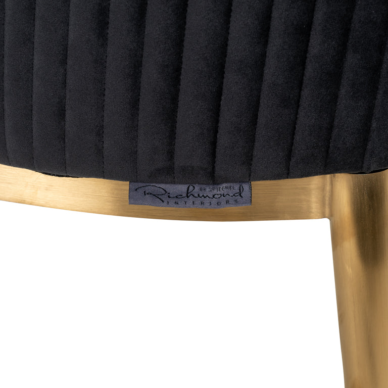 Stoel Breeze Antracite velvet / brushed gold fire retardant - Majorr