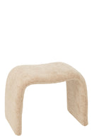 Stool N Shape Textile Beige - Majorr
