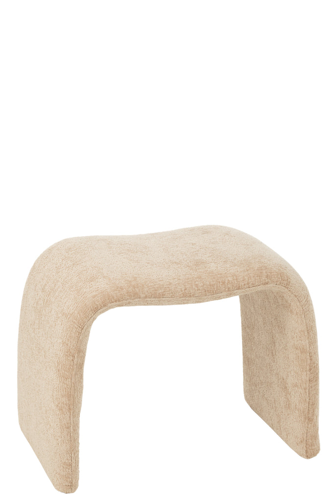 Stool N Shape Textile Beige - Majorr