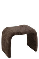Stool N Shape Textile Dark Brown - Majorr