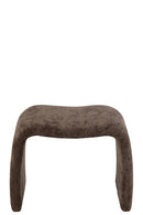 Stool N Shape Textile Dark Brown - Majorr