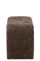 Stool N Shape Textile Dark Brown - Majorr