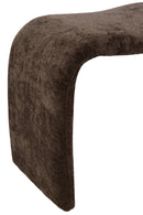 Stool N Shape Textile Dark Brown - Majorr