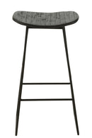 Stool Rectangular Recycle Teak Black Large - Majorr