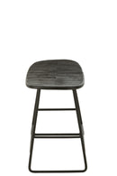 Stool Rectangular Recycle Teak Black Small - Majorr